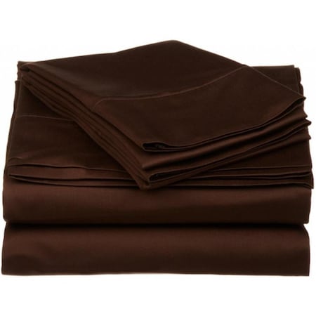 Superior  530 Thread Count Egyptian Cotton Queen Sheet Set Solid  Chocolate 530QNSH SLCH